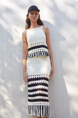 Tianna Skirt - Ivory / Black