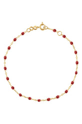 6.7" Classic Gigi Bracelet - Bordeaux + Yellow Gold