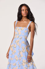 Nathalie Lace Trim Midi Dress