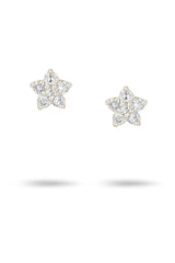 Paris Super Tiny Diamond Flower Posts - 14K Yellow Gold (By Special Order)