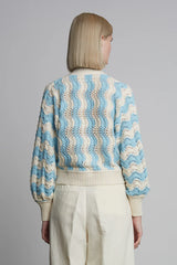 Luna Cardi - Ivory / Sky Blue