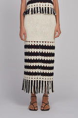 Tianna Skirt - Ivory / Black