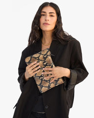 Flat Clutch w/ Tabs - Tan Desert Snake