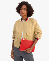 Flat Clutch with Tabs - Bright Poppy Diamond Perf