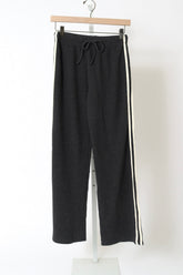 The Thermal Crop Stripe Pant - Charcoal