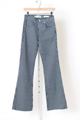 Celia Striped Jeans - Railroad Stripe Rinse