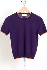 Tipped Janis Top - Grape Combo (By Phone Order Only)