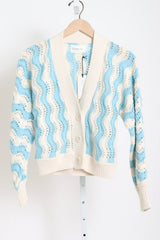 Luna Cardi - Ivory / Sky Blue