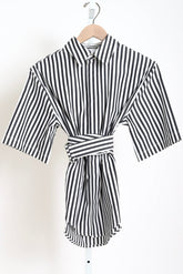 Marcella Short Sleeves - Black/White Stripes