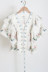 Serafina Embroidery Top - Cream