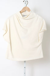 Mock Neck Tee - Bone