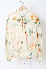 Carousel Burnout Blouse - Cream Rose