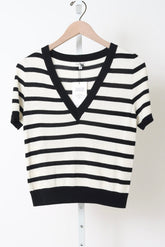 Luxe Emerson Knit Top - Mariner Stripe Tencel + Cashmere