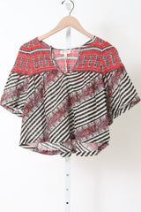 Marquee Fluted Blouse - Charcoal