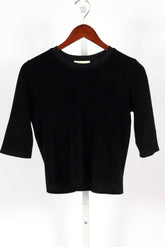 Corfu Elbow Sleeve Crew - Black