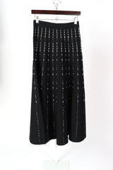 Fragmented Stripes Skirt - Black/Ivory