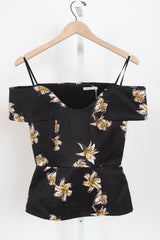 Souline Top - Festive Lilies - Black & Yellow