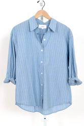 Hayven Shirt - Chambray Teal Stripe