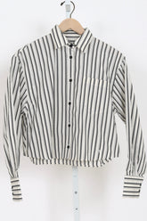 Cropped Shirt - Ivory Stripe
