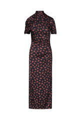 Serene Safari Ankle Dress - Black/Coffee