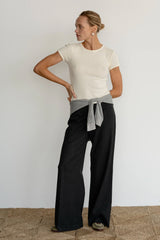 The Pointelle Baby Tee - Espresso
