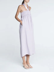 Empire Halter Dress - Powder Pink