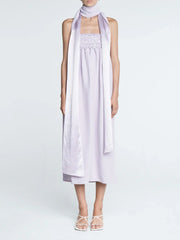 Empire Halter Dress - Powder Pink