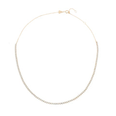 Round Diamond Half Riviera Necklace - 14K Yellow Gold (By Special Order)