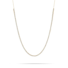 Round Diamond Half Riviera Necklace - 14K Yellow Gold (By Special Order)