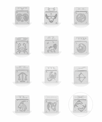 Zodiac Block Big Bead - Silver (By Special Order)