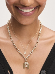 Groovy Diamond Initial Mini Bead Charm - 14K Gold (By Special Order)