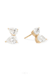 2 Diamond Petal Posts - Lab Grown - 14K Yellow Gold (By Special Order)