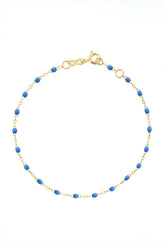 6.7" Classic Gigi Bracelet - Neon Blue + Yellow Gold