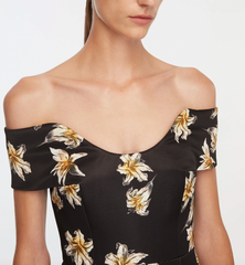 Souline Top - Festive Lilies - Black & Yellow