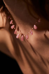 Cheremoya Drops & Beads Necklace - Rhodochrosite