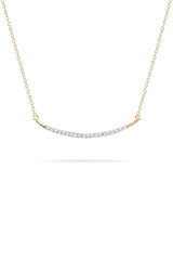 Large Pavé Curve Necklace - 14K Yellow Gold (By Special Order)