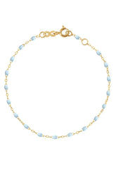 7.5" Classic Gigi Bracelet - BABY BLUE + YELLOW GOLD