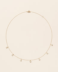 Palerme White Sapphire Necklace - 9K Gold