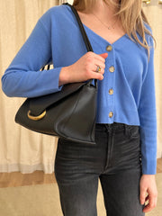The Cashmere Tiny V-Neck Cardigan - Soft Blue