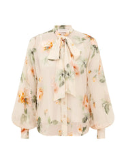 Carousel Burnout Blouse - Cream Rose