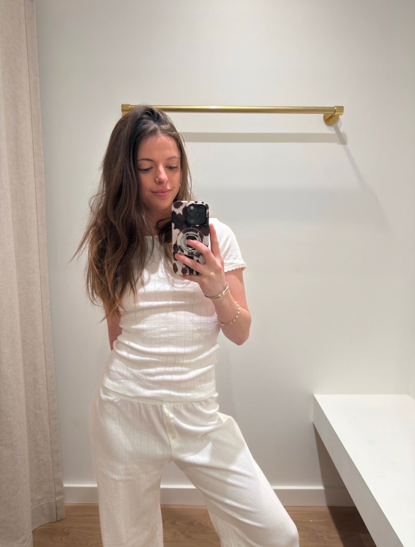 Pointelle Boxer Pant - White
