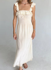 Amalie Silk Dress - Cream