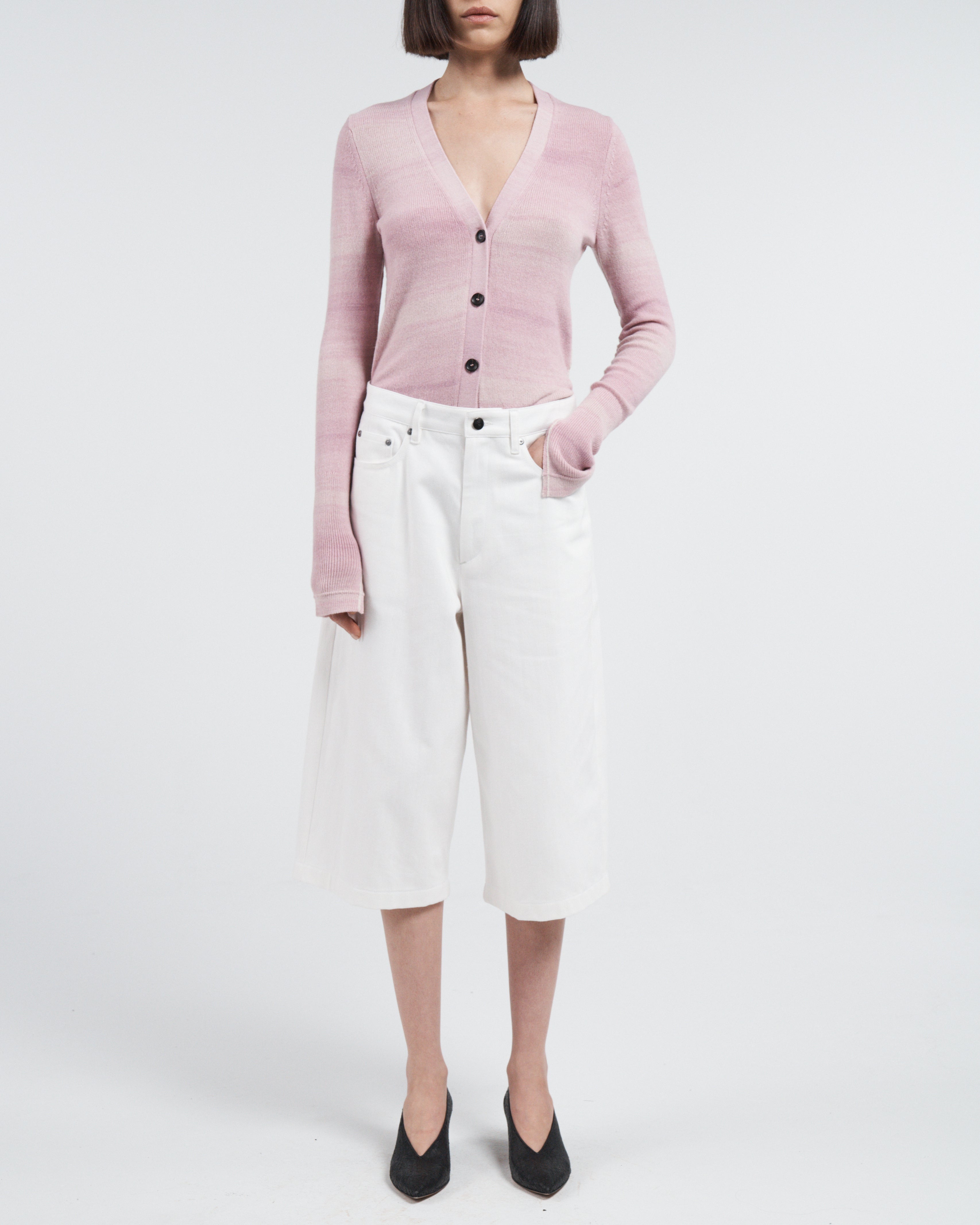 Featherweight Slim Cardigan - Space Dye Pink