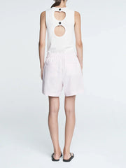 Drawstring Pleat Front Short - Blush Pink