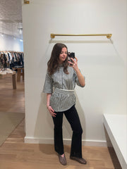 Marcella Short Sleeves - Black/White Stripes