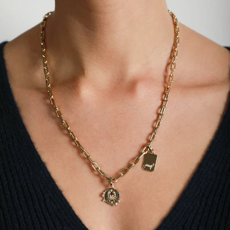 Zodiac Diamond Hinged Charm - 14K Gold (By Special Order)