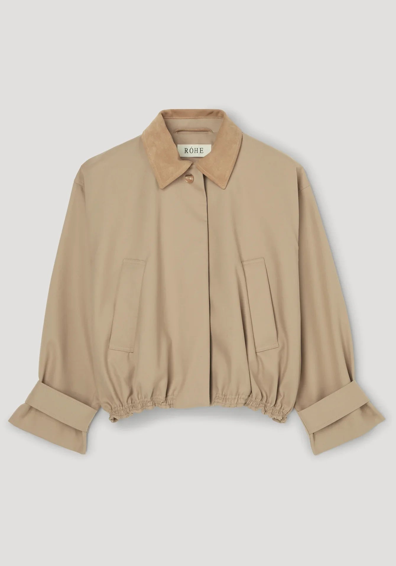 Suede Collar Blouson Jacket - Sand