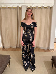 Souline Top -  Festive Lilies - Black & Yellow