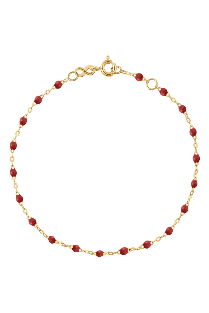 6.7" Classic Gigi Bracelet - Bordeaux + Yellow Gold