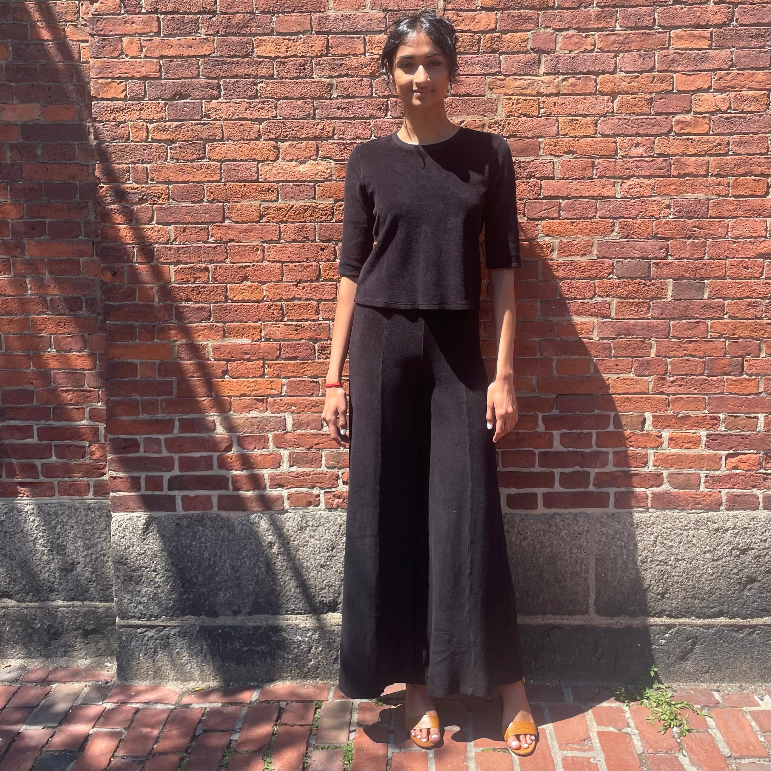 The Megalo Palazzo Pants in Terry - Walnut